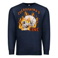 Navy everything's fine Premium Sweatshirt - MaliasSmallBusiness