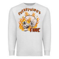 Oatmeal Heather everything's fine Premium Sweatshirt - MaliasSmallBusiness