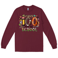 Burgundy happy 100 americana football basketball day of sch Long Sleeve Tee - RacoonDesign