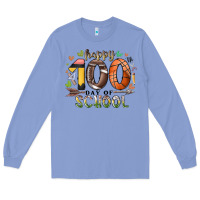 Colony Blue happy 100 americana football basketball day of sch Long Sleeve Tee - RacoonDesign