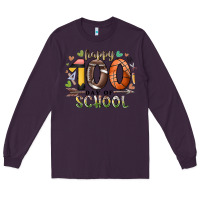 Plum happy 100 americana football basketball day of sch Long Sleeve Tee - RacoonDesign
