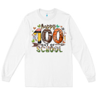 White happy 100 americana football basketball day of sch Long Sleeve Tee - RacoonDesign