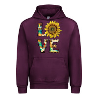 Mauve Wine western love with sunflower Urban Hoodie - Artiststas