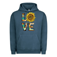 Pigment Midnight Navy western love with sunflower Urban Hoodie - Artiststas