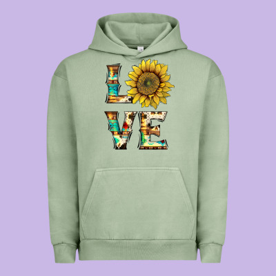 Western Love With Sunflower Urban Hoodie Designed By Artiststas