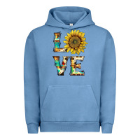Pigment Pebble Blue western love with sunflower Urban Hoodie - Artiststas