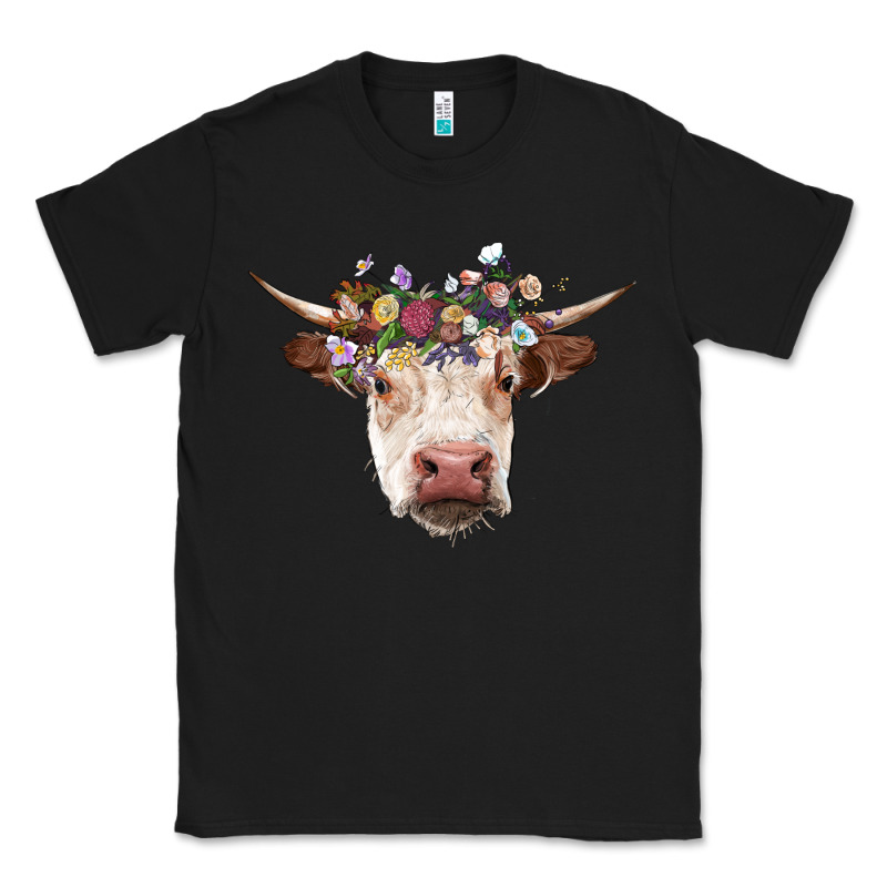 Hereford Cow With Floral Headband Classic Tee by RanaPortraitStore | Teevron