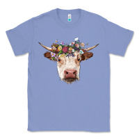 Colony Blue hereford cow with floral headband Classic Tee - RanaPortraitStore