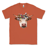 Copper hereford cow with floral headband Classic Tee - RanaPortraitStore