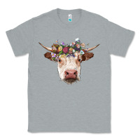 Heather Grey hereford cow with floral headband Classic Tee - RanaPortraitStore