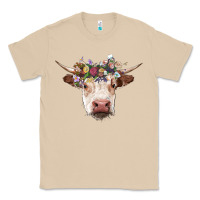 Mushroom hereford cow with floral headband Classic Tee - RanaPortraitStore