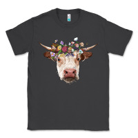 Smoke hereford cow with floral headband Classic Tee - RanaPortraitStore