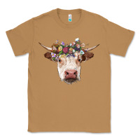 Toasted Coconut hereford cow with floral headband Classic Tee - RanaPortraitStore