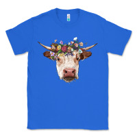 True Royal hereford cow with floral headband Classic Tee - RanaPortraitStore