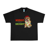 Black merry and bright english bulldog Urban Heavy Tee - RanaPortraitStore