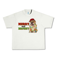 Merry And Bright English Bulldog Urban Heavy Tee | Teevron