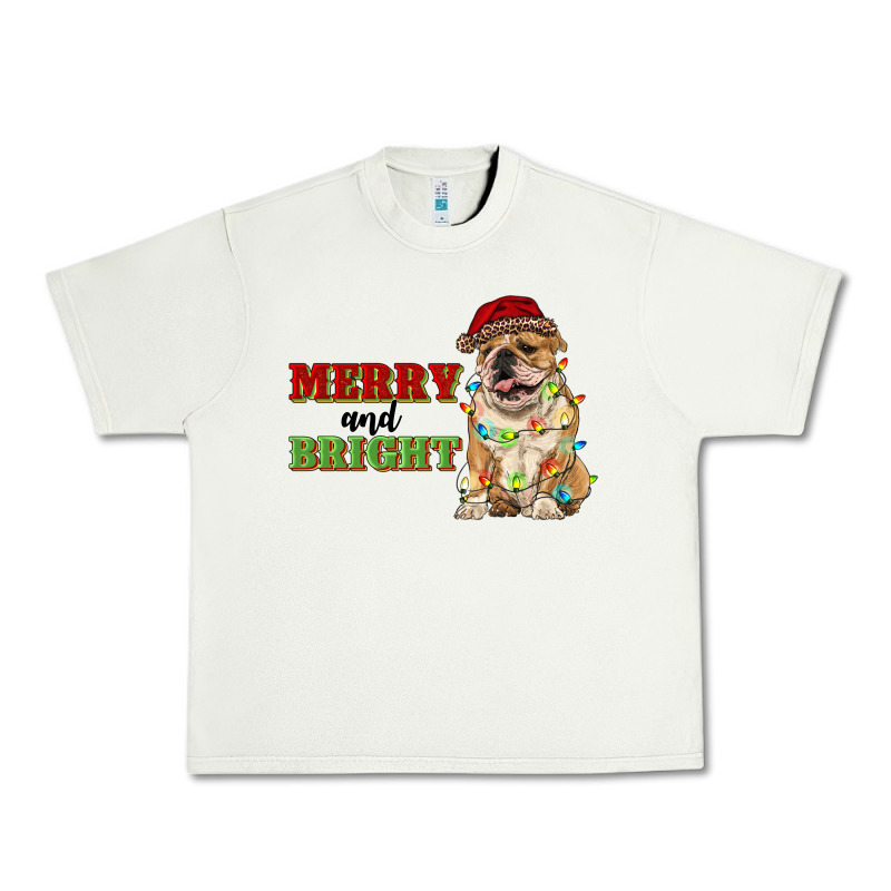 Merry And Bright English Bulldog Urban Heavy Tee by RanaPortraitStore | Teevron
