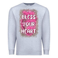 Heather Grey bless your heart Premium Sweatshirt - MaliasSmallBusiness