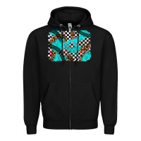Black race day turquoise background Zipper Hoodie - AdoDesignShop