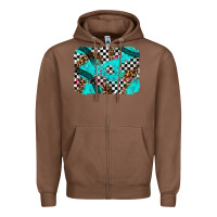 Chestnut race day turquoise background Zipper Hoodie - AdoDesignShop