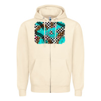 Race Day Turquoise Background Zipper Hoodie | Teevron