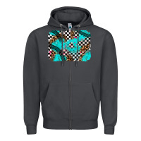 Smoke race day turquoise background Zipper Hoodie - AdoDesignShop