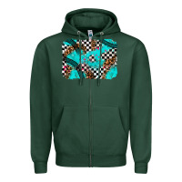 Sports Green race day turquoise background Zipper Hoodie - AdoDesignShop