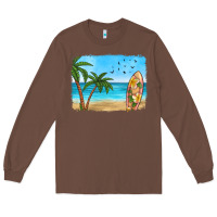 Chestnut beach background Long Sleeve Tee - HRA Design Shop