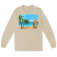 Mushroom beach background Long Sleeve Tee - HRA Design Shop