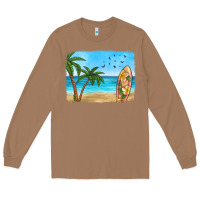 Toasted Coconut beach background Long Sleeve Tee - HRA Design Shop
