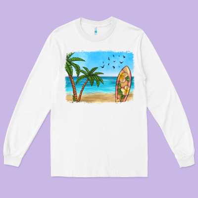Beach Background Long Sleeve Tee Designed By Hra Design Shop