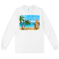 White beach background Long Sleeve Tee - HRA Design Shop