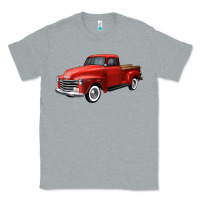 Heather Grey western red truck right 34 view Classic Tee - FaDigitalArtStudio
