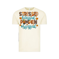 Stressed Blessed Pumpkin Obsessed Vintage Tee | Teevron