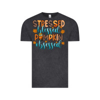 Vintage Black stressed blessed pumpkin obsessed Vintage Tee - Zillion Design Studio