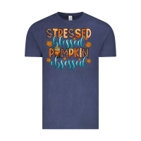 Vintage Denim stressed blessed pumpkin obsessed Vintage Tee - Zillion Design Studio