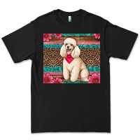 Black standart poodle floral Premium Tee - Artiststas