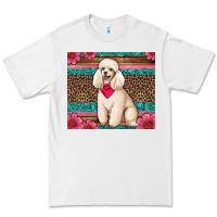 White standart poodle floral Premium Tee - Artiststas