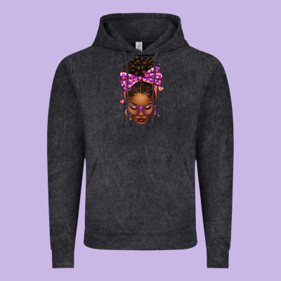 Sorority Colors Purple Carol Afro Messy Bun Woman Vintage Hoodie Designed By Texasbilliewilder