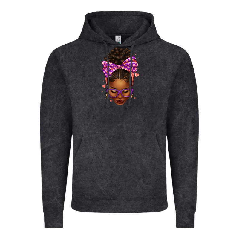 Sorority Colors Purple Carol Afro Messy Bun Woman Vintage Hoodie by texasbilliewilder | Teevron