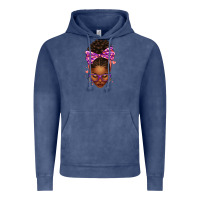 Vintage Denim sorority colors purple carol afro messy bun woman Vintage Hoodie - texasbilliewilder