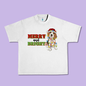 Merry And Bright Beagle Urban Heavy Tee Designed By Ranaportraitstore