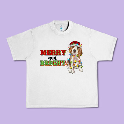 Merry And Bright Beagle Urban Heavy Tee Designed By Ranaportraitstore