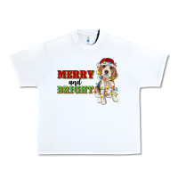 White merry and bright beagle Urban Heavy Tee - RanaPortraitStore