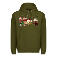Army Green lumberjack coffee Premium Hoodie - MaliasSmallBusiness