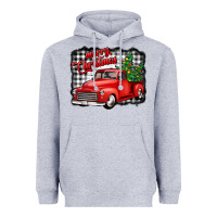 Heather Grey merry christmas red truck christmas trees Heavyweight Hoodie - Jasminsmagicworld