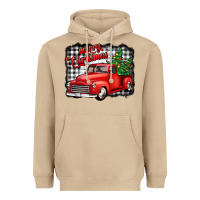 Mushroom merry christmas red truck christmas trees Heavyweight Hoodie - Jasminsmagicworld