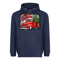 Navy merry christmas red truck christmas trees Heavyweight Hoodie - Jasminsmagicworld
