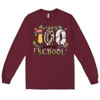Burgundy happy 100 day of school american football baseball Long Sleeve Tee - RacoonDesign