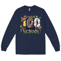 Navy happy 100 day of school american football baseball Long Sleeve Tee - RacoonDesign